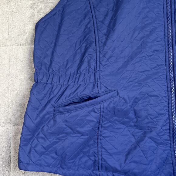 Blue Mountain Vest Women's 3X Blue Quilted Fleece Lined Pockets Cinched Waist - Picture 3 of 8